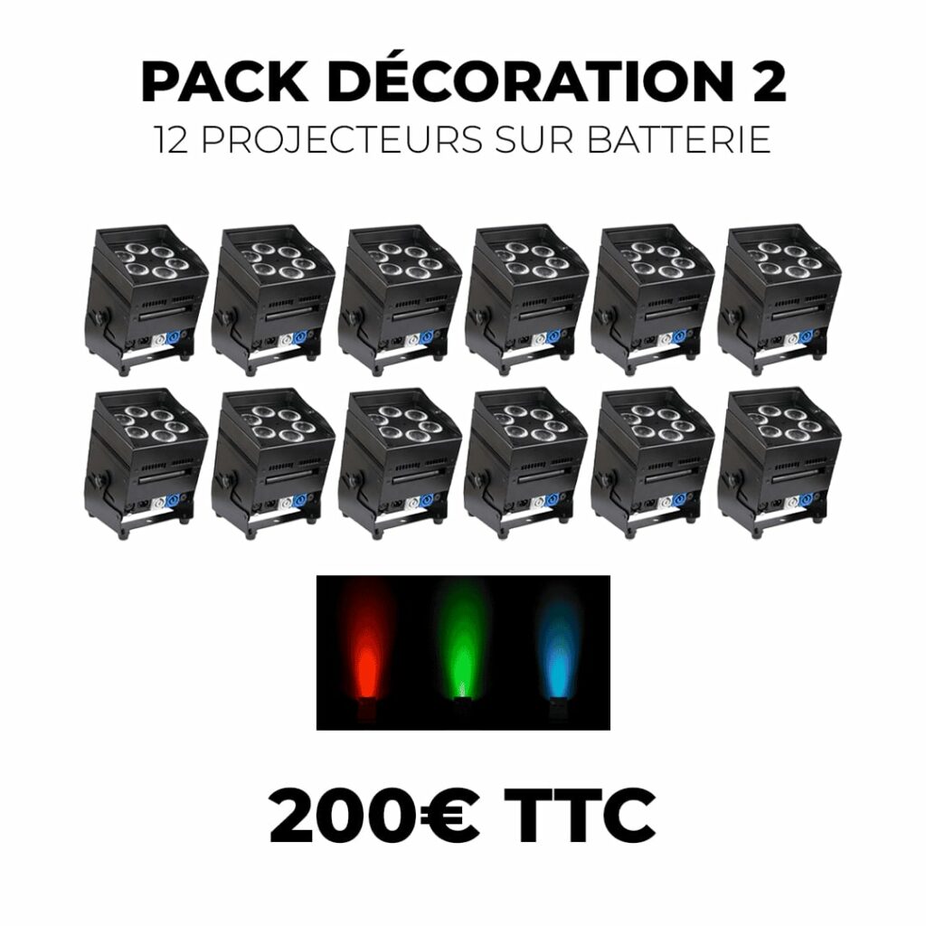 Pack décoration 12 projecteurs sur batterie